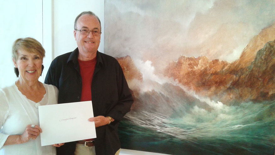 J Douglas Thompson - The Breakers at Evertide - Acrylic on Canvas - People's Choice Award With Bev Skidmore