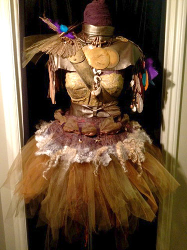 Saralou Miller, Forest Nymph Warrior Chic, Wearable Textile Copper Bronze